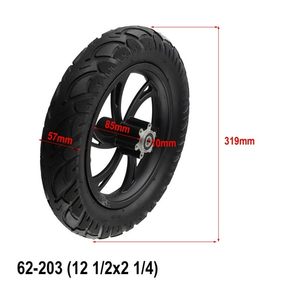 12Inch 12 1/2X2 1/4 Ebike Front Wheel Brake Type Tire For-Electric Vehicles Front Wheels 62-203 Solid Tire Wheel Ebike Parts