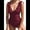Wine Red, variant on Women'S Ruffled Swimsuit V Neck Lace Up Green S