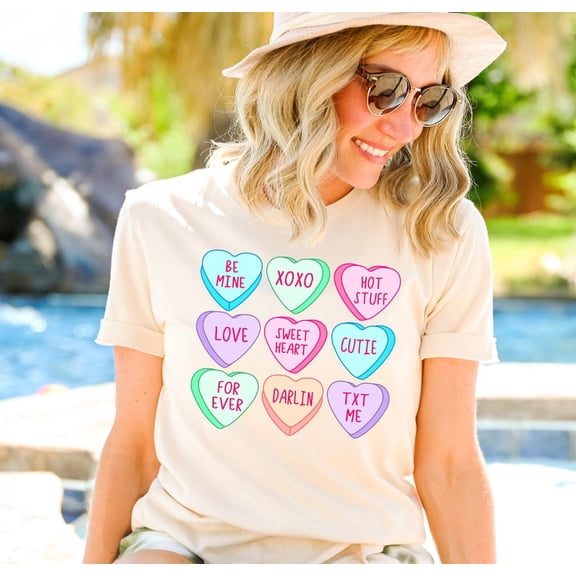 Love Day Shirt For Women And Girls, Candy Hearts Shirt, Love Day Gift For Mom And Daughter, Mommy And Me Outfits, Galentines Day