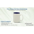 thumbnail image 2 of 10 Glossy Two-Tone Ceramic Mugs Set, 15 oz. - Stoneware, Smooth, Durable, C-handle - Blue, 2 of 5