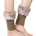 thumbnail image 1 of Women Autumn and Winter Short Turned Wool Warm Socks Boots Cover Knitting Wool Leg Protector, 1 of 4