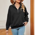 thumbnail image 5 of Vedolay Sweatshirt for Women 2023 Quarter Zip Hoodie Sweater Teen Girls Fall Y2k Clothes Black,2XL, 5 of 5