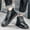 Black02, variant on EQWLJWE Men's Casual Shoes High-top Leather Shoes Trendy Large Size Men's Boots, Breathable Driving Men's Shoes Trend Mens Sneakers Holiday Clearance