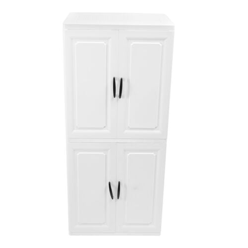 White PP Bedroom Free Standing Unit With Double Doors