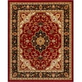 thumbnail image 3 of Noble Medallion Red Green Ivory Light Blue Black Persian Floral Oriental Formal Traditional Area Rug Shed Free Modern Contemporary Transitional Soft Living Dining Room Rug, 3 of 9