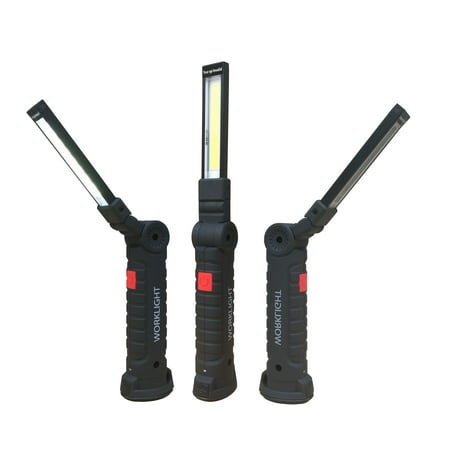 

FixtureDisplays® Fold LED Flashlight Rechargeable Worklight Magnet Hook Safe Emergency Camp HVAC 15065-2PK