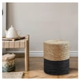 thumbnail image 4 of Alieon Pouf Ottoman, 100% handwoven Seagrass Braided Pouffe, Boho Decor Floor Chair for Couch or Desk, Outdoor Ottomans for Garden, Round Footrest with Wood Frame, Home Decorative Seat for Balcony, 4 of 7