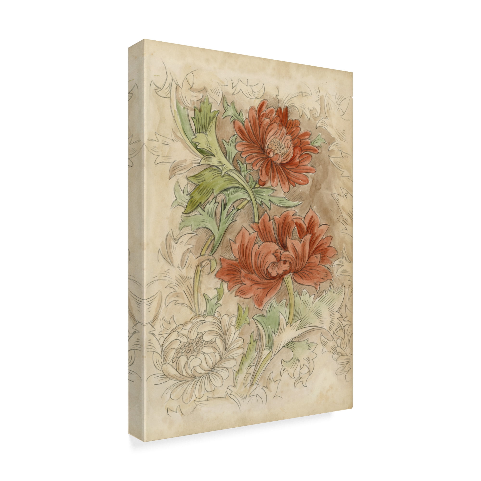 Trademark Fine Art 'Floral Pattern Study I' Canvas Art by Ethan Harper