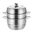 thumbnail image 1 of jinwen Stainless Steel Steamer Pot with Lid Cookware Pot for Vegetable ing Kitchen 28cm, 1 of 9