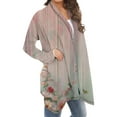 thumbnail image 5 of Sexlip Womens Cardigans Lightweight Floral Print Long Sleeve Vintage Long Cardigans Open Front Comfy Dressy Casual Coat Multicolor L, 5 of 6