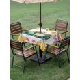 thumbnail image 4 of Outdoor Tablecloth with Umbrella Hole for Patio/Picnic/Party/Camping, Spring Floral Waterproof Table Cloth Square Cover Washable, Farmhouse Truck Retro Flowers Oil Painting (60"x 60"), 4 of 8