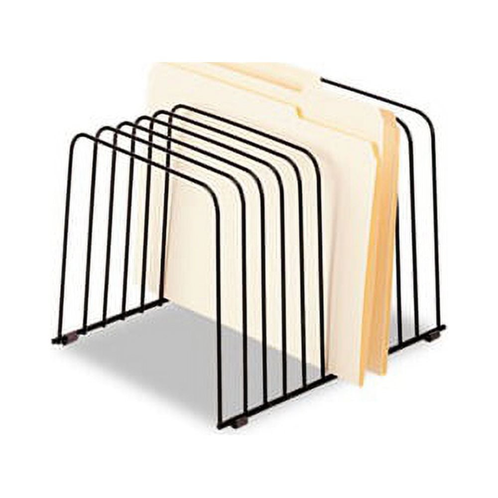 Wire Desktop Organizer 11 Sections, Letter to Legal Size Files, 9" x 11.38" x 8", Black