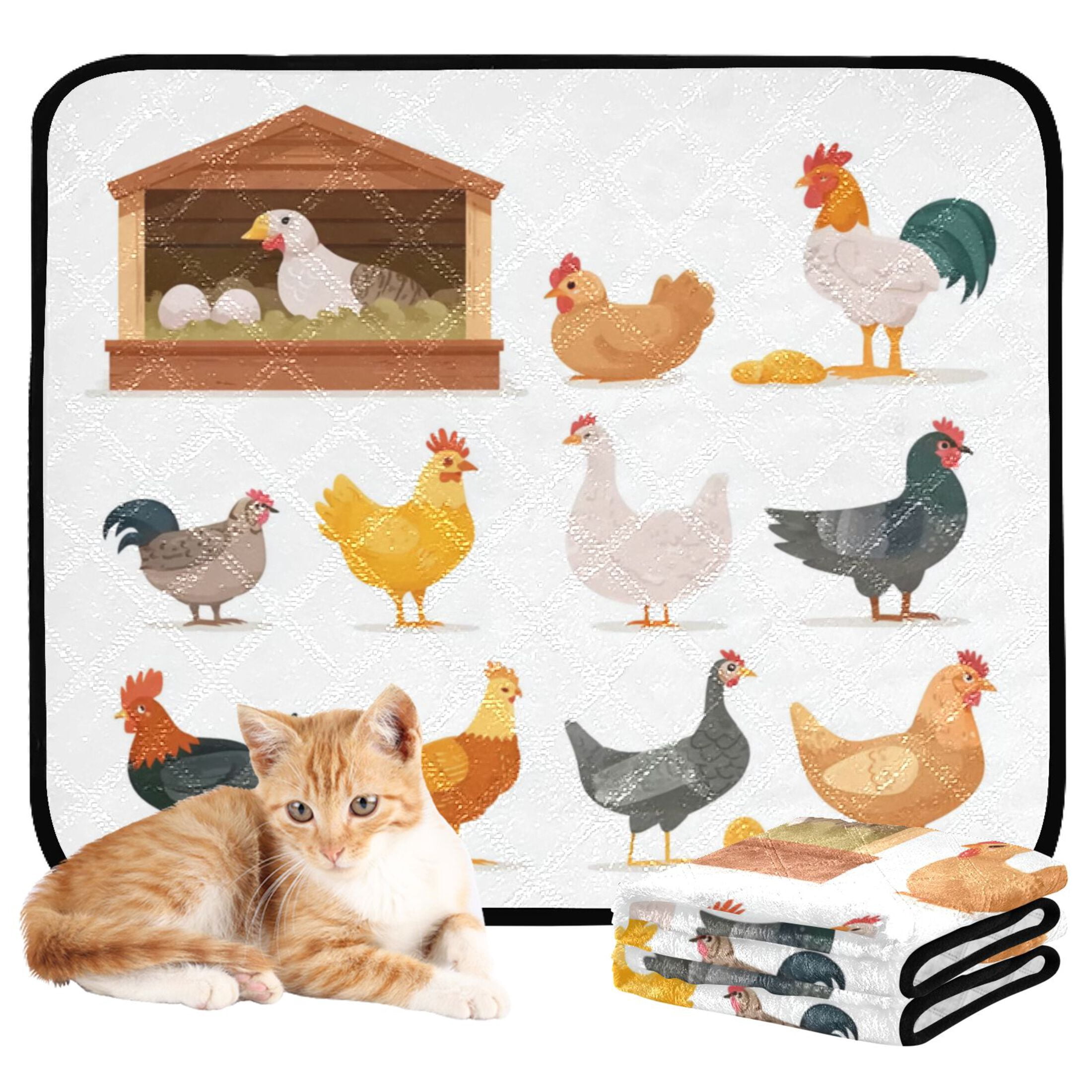 IAUYY Washable Pee Pads for Dogs Smallx3 Absorbent and Leak-Proof Non-Slip Reusable Puppy Pee Pads for Dogs Applicable to Playpen Potty Crate in The Chicken Coop