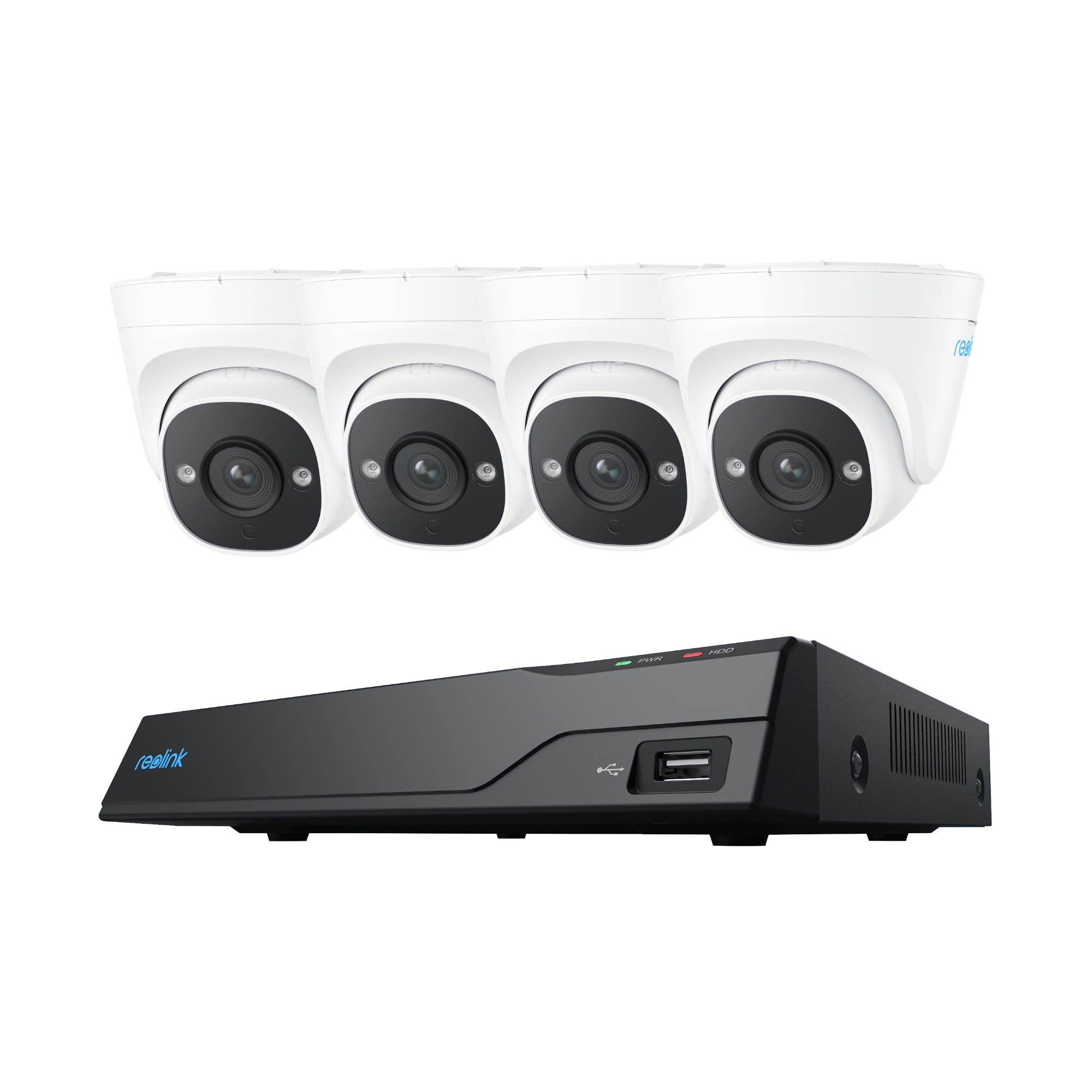 Reolink 8CH 5MP Outdoor PoE Security Camera System,4pcs Wired Surveillance Camera 2TB HDD 24/7 Recording Remote Access,RLK8-520D4