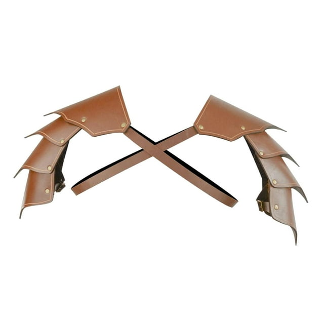 Gothic Steampunk Shoulder Armors Body Outfit PU Decoraciones Accesorios Cinturón Hombro Marrón jinwen Armaduras de hombro