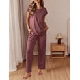 thumbnail image 2 of Ekouaer Womens Pajama Sets Cap Sleeve Sleepwear Tops and Long Pants Comfy Pjs 2 Piece Lounge Set with Pockets, 2 of 6