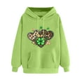 thumbnail image 3 of VBTAPA 2025 St. Patrick's Day Womens Graphic Hoodies Irish Shamrock Print Hooded Sweatshirt Loose Casual Kangaroo Pocket Pullover Hoodie Green XL, 3 of 6