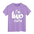 thumbnail image 1 of MEZZALL T-Shirt à Manches Courtes pour Fille d'Anniversaire, Col Rond, Coupe Décontractée, Basique, Violet Clair, 10-11 Ans, 1 of 4