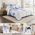 thumbnail image 6 of Twin Quilt Set 68''x86'', Blue Eucalyptus Lightweight Summer Bedspread Coverlet Set with 2 Pillow Shams, Botanical Plant Rustic Succulent Branch Breathable All Season Quilt Bedding for Dorm/Bedroom, 6 of 9