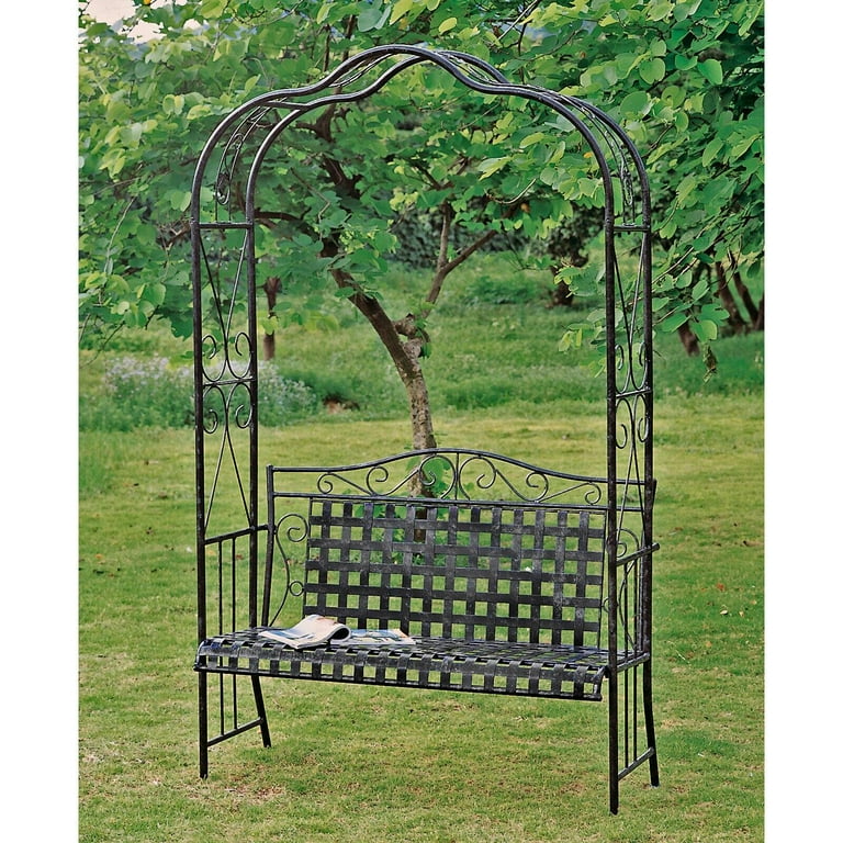 International Caravan Mandalay Iron Arbor Bench International Caravan Mandalay Iron Arbor Bench