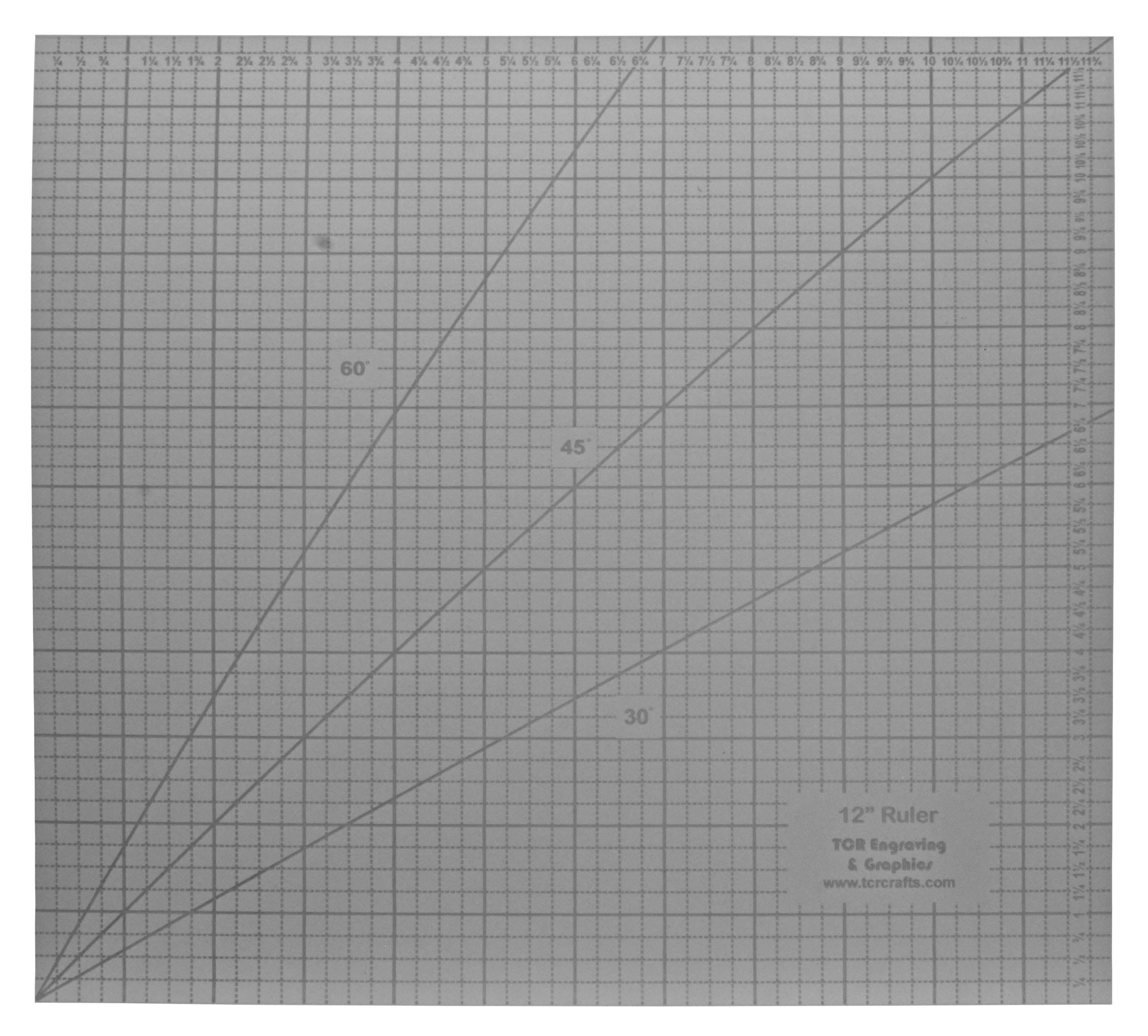Square Ruler 12". - Clear Acrylic - Quilting/Sewing - Template 1/8"