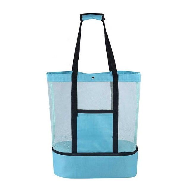 Cateissary Bolsa de Picnic, bolsa de playa, saco de barbacoa, organizador de juguetes, mano de obra fina, gran capacidad, accesorios para Almacenamiento y organización del hogar Verde claro