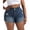 Deep Blue-987, variant on Women Plus Size Jean Shorts Stretchy 3.5" Sexy Trendy Patch Pocket High Waisted Denim Shorts Black 20W