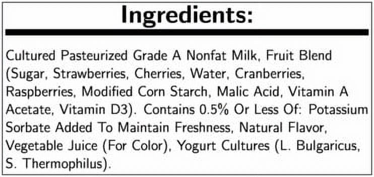 Yoplait Fat Free Blended Strawberry Raspberry Greek Yogurt, 5.3 Ounce -- 12 per Case.