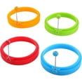 thumbnail image 1 of Anillo de huevo de silicona, anillo antiadherente para cocinar huevos, anillo para cocinar huevos, máquina de hacer tortillas redondas de silicona, molde para tortilla de cocina y panqueques (4 unidad Afortunado Sencillez, 1 of 5