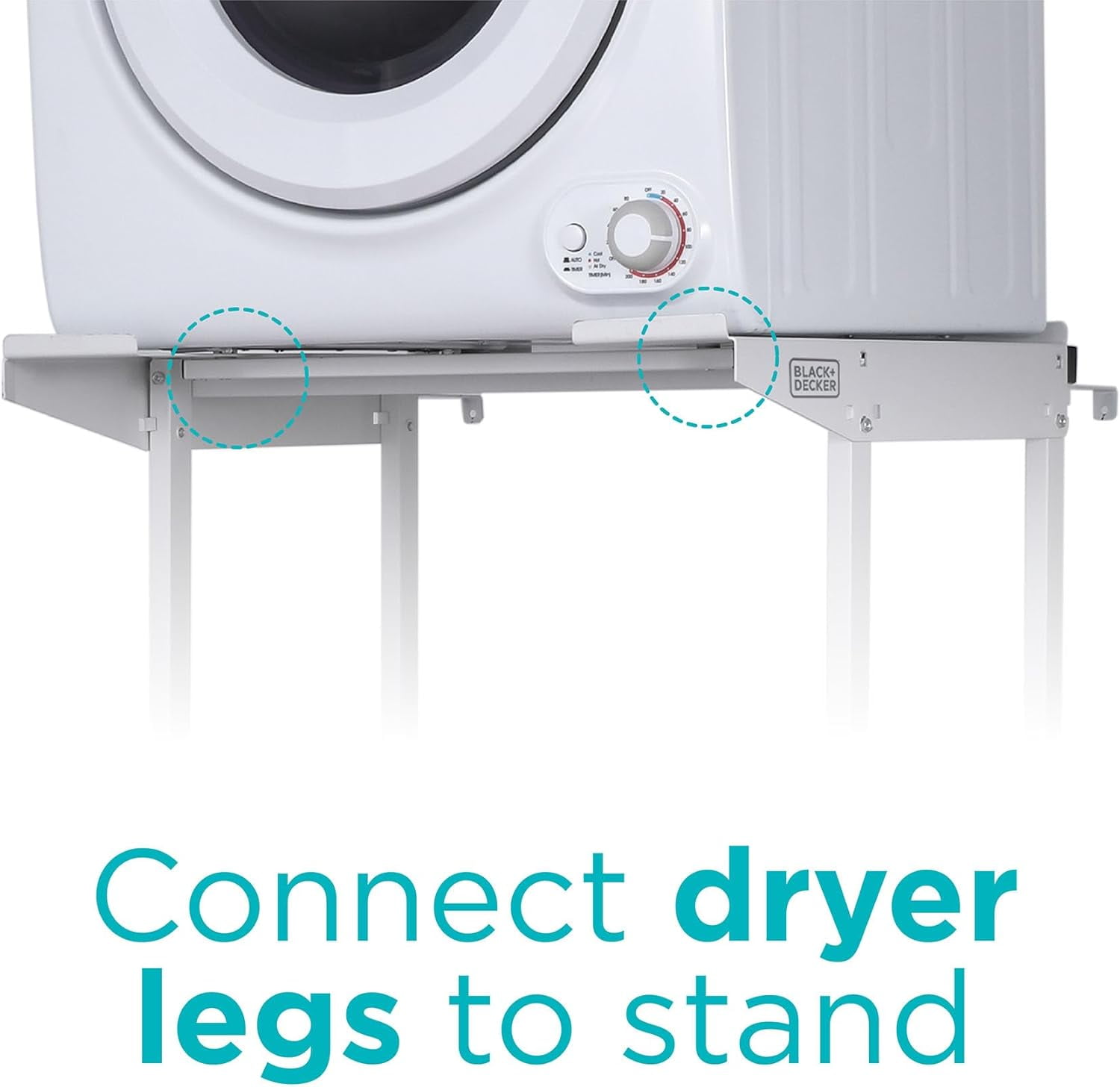 Black+Decker Washer Dryer Stacking Rack Stand, BWDS, White