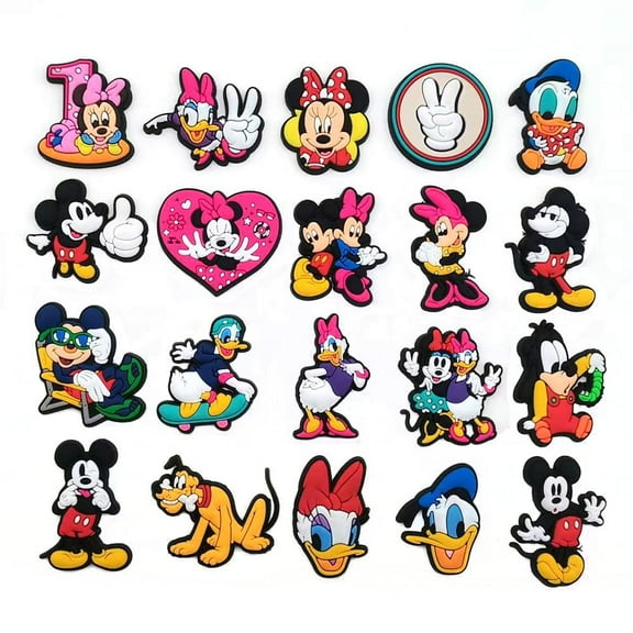 20Pcs Minnie Shoe Charms for Clog Sandals Bracelets Decoration, Cute Charms for Party