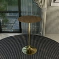 thumbnail image 3 of LeisureMod 27" Round Bar Height Dining Table with MDF Top Pub Table and Gold Stainless Steel Pedestal Base for Modern Kitchen and Dining Room Verve Collection in Dark Maple, 3 of 9