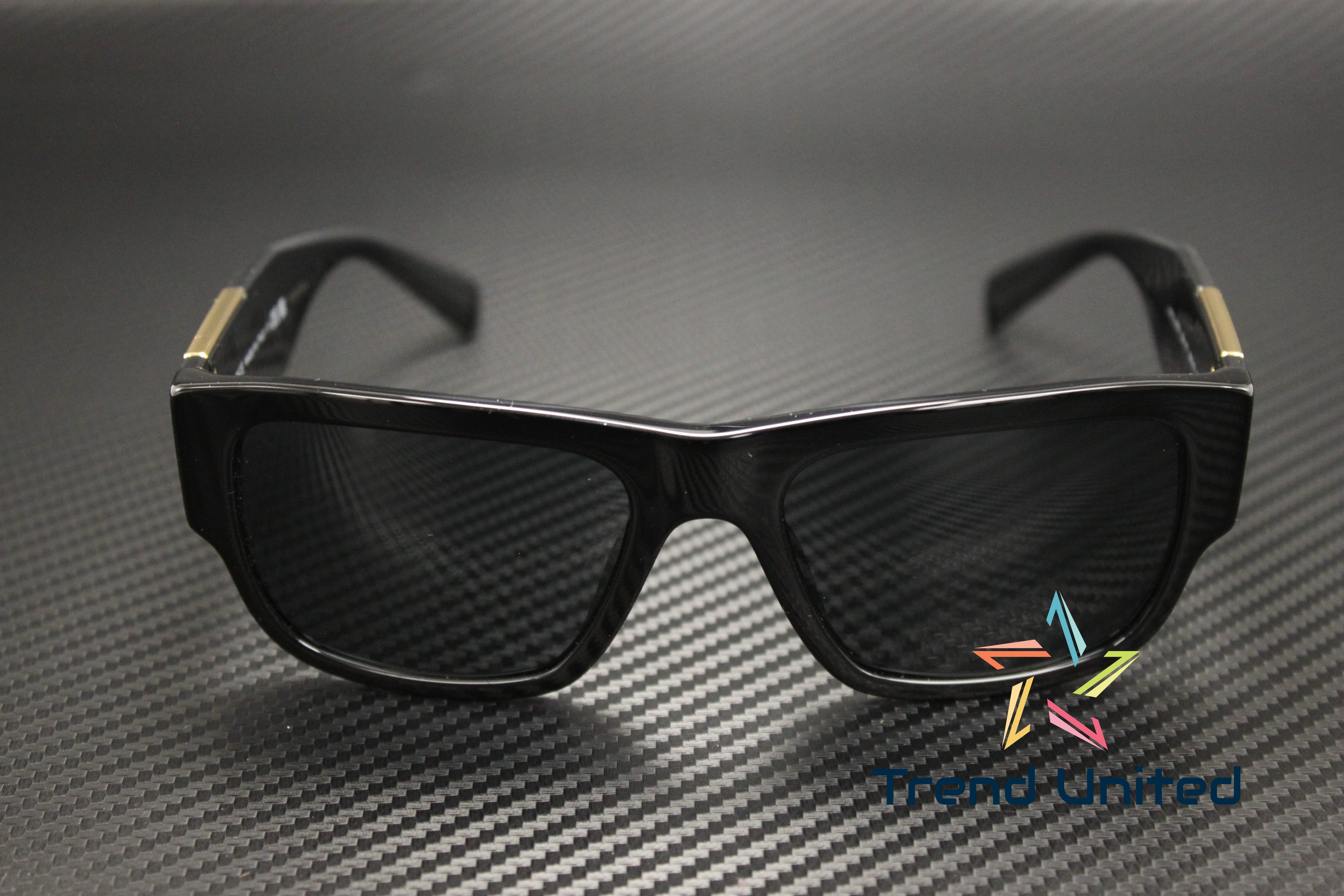 Versace Dark Gray Rectangular Men's Sunglasses VE4406 GB1/87 56 Optical