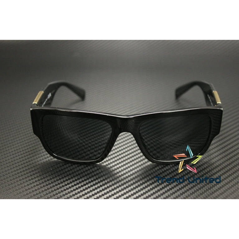 Versace Men's Sunglasses, Rectangular, Dark Gray Lenses, Full-Rim