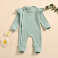 thumbnail image 2 of Fesfesfes Newborn Baby Bodysuit Boys Girls Zipper Long Sleeve Knitted Romper Jumpsuit Outfits, 2 of 9
