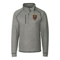 thumbnail image 2 of Men's-Cutter & Buck  Heather Gray Real Salt Lake Mainsail Sweater-Knit Half-Zip Raglan Jacket, 2 of 3