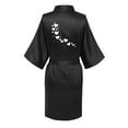 thumbnail image 3 of Dihao Womens Robes Women Robe Lightweight Long Sleeve Knit Bathrobe Summer Soft Knee Length Sleepwear Robes V Neck Love Printed Lace up Ice Silk Bathrobe Sexy Home Clothing, 3 of 3