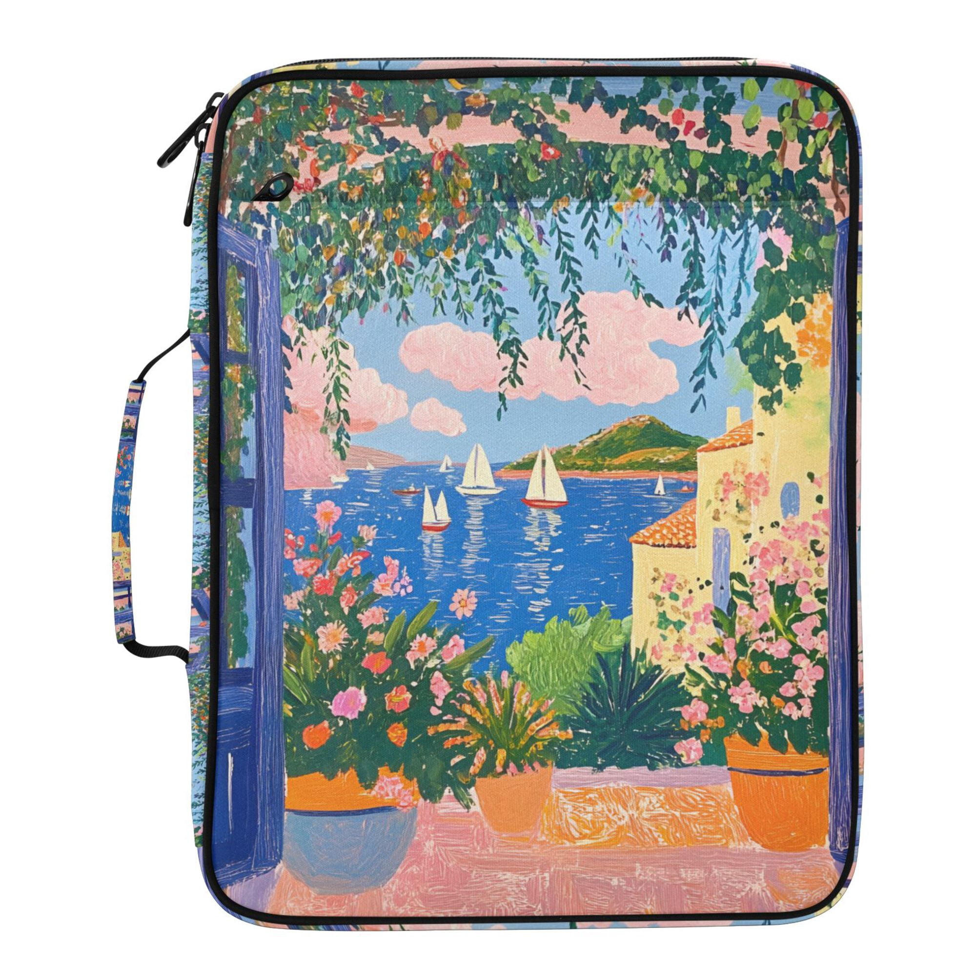 FORMRS Accordion File Folder A4 Size 7-Pocket Expanding Document Organizer Bag with 3 Ring Binder, Blue Window