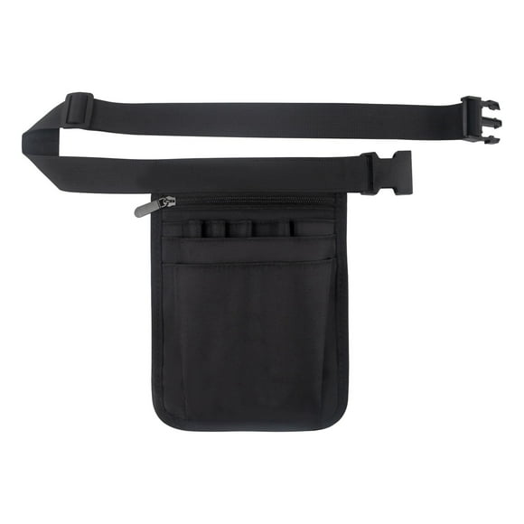 Bolsa de enfermera, riñonera ajustable, práctica bolsa de bolsillo para bolígrafos y tijeras. Negro