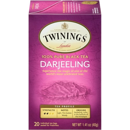 (6 Boxes) Twinings of London Darjeeling Black Tea bags, 20 (Best Tea In Darjeeling)