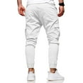thumbnail image 4 of Resicozy Men Cargo Joggers Pants Drawstring Sports Athletic Workout Fitness Track Cargo Tapered Jogging Trousers with Pockets White L, 4 of 5