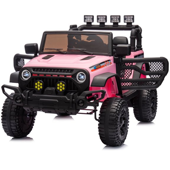 Hikiddo Kids Ride on Truck Car, 24 Volt Ride On Toys Electric Car for Kids w/ Remote, Bluetooth, 400W Power - Pink