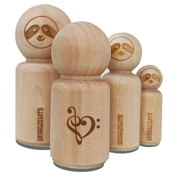 Treble Bass Clef Heart Music Love Rubber Stamp for Scrapbooking Crafting Stamping - Mini 1/2 Inch