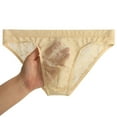 thumbnail image 3 of Bixock Underwear for Men,Men's Underwear Lace Sheer Briefs Low Waist Ice Silk Breathable Stretch Soft Youth Style Briefs, 3 of 4
