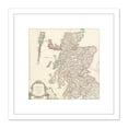 thumbnail image 1 of Vaugondy 1751 French Map Scotland Shires Counties 8X8 Inch Square Wooden Framed Wall Art Print Picture with Mount, 1 of 4