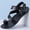 black, variant on Buckle Adjustable Toe Ring Leather Ankle Strap Sandals