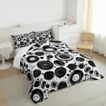 thumbnail image 3 of Manfei Modern Geometric Aesthetic Full Size Comforter Sets,Graffiti Spiral Circle Bedding Comforter Set,White Black Bedding Sets For Children,Microfiber Bedroom Decor Reversible,3-Piece, 3 of 8
