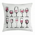thumbnail image 1 of Alcohol Throw Pillow Cushion Cover, Watercolor Sketch Style Alcohol Glasses of Wine Composition Print, Decorative Square Accent Pillow Case, 20 X 20 Inches, White Dried Rose and Black, by Ambesonne, 1 of 2