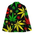 thumbnail image 2 of Hemp Leaves Reggae Pattern Print Men'S Blazer, Hippie Fun Novelty Blazer, 2 of 4