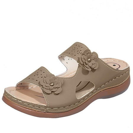 

Slippers House Shoes For Women Womens Sandals Women s Leisure Vacation Comfort Flower Open Toe Wedge Beach Sandals